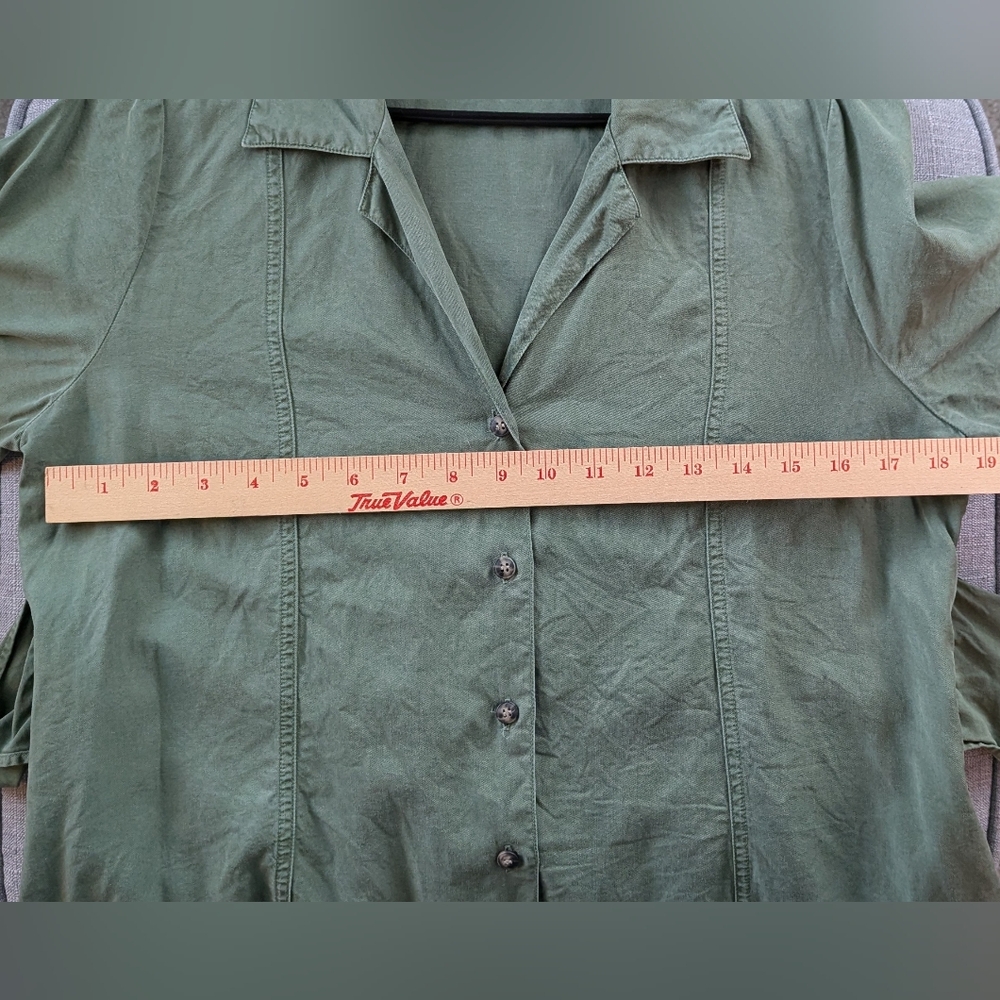 Isabella Oliver Kelsey Maternity & Nursing Dress, Olive Green Midi Shirt Dress - Picture 11 of 14